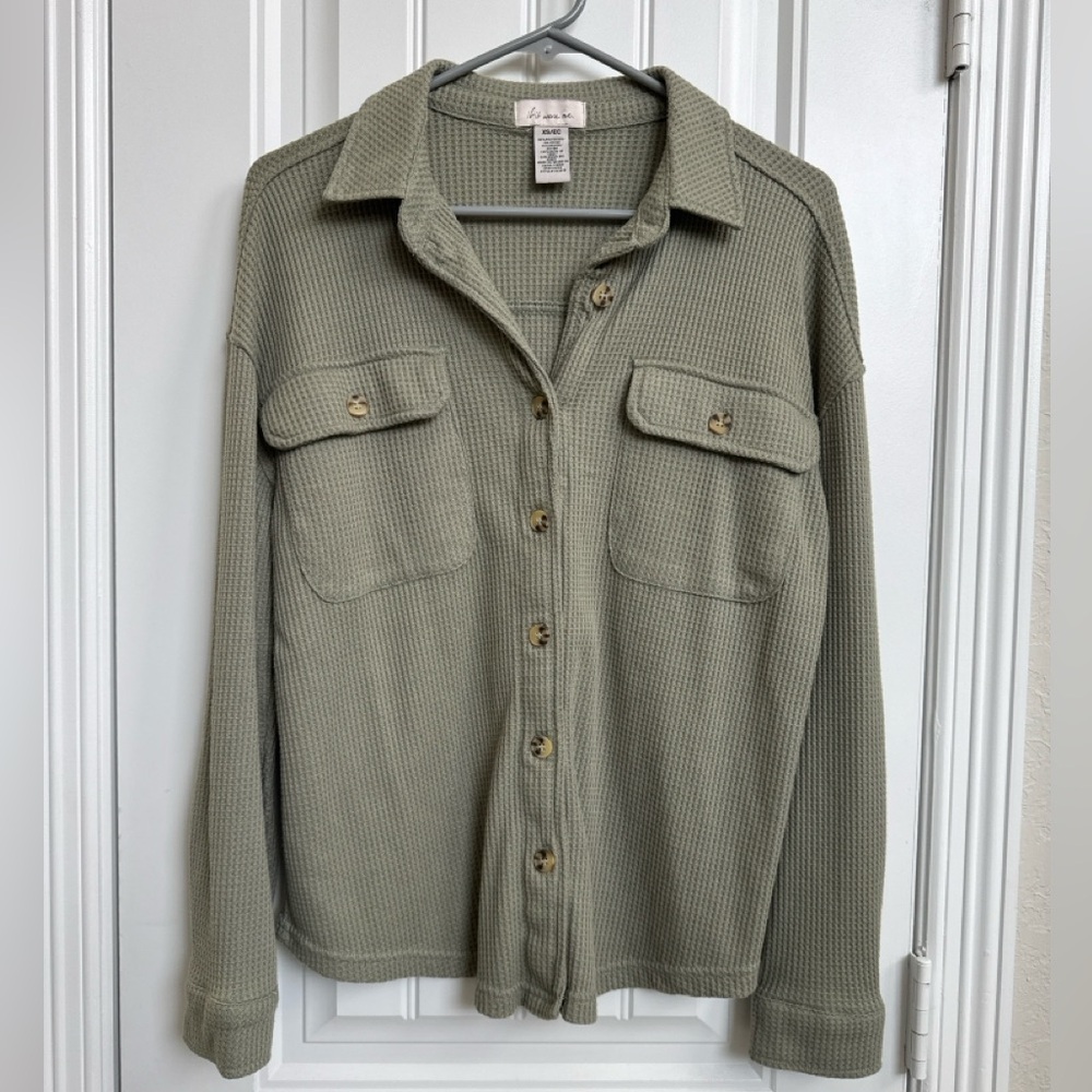 NWOT olive green button up